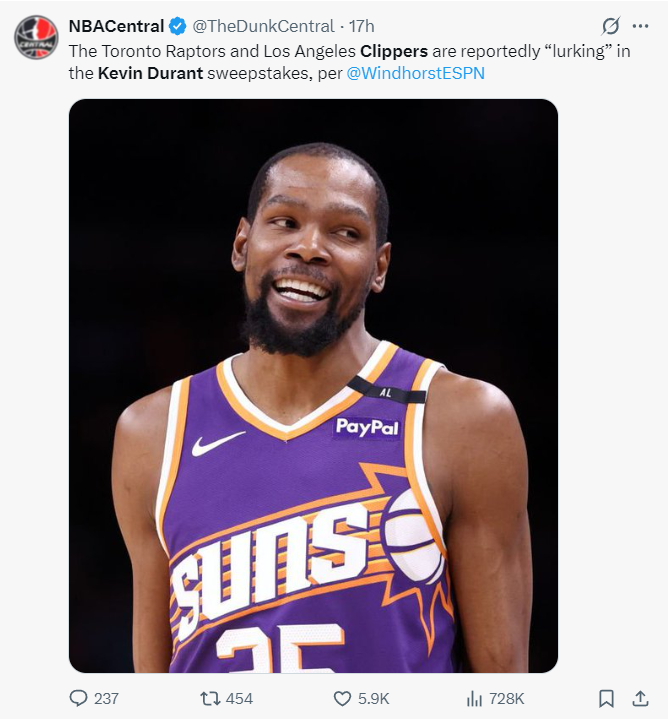 美媒曝小卡入KD交易！1362亿大佬为夺冠拼了？船媒盼5换1组三巨